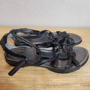 ECCO Shoes Womens Size EU 39 Black Strappy Ankle Strap Comfort Walking Sandals